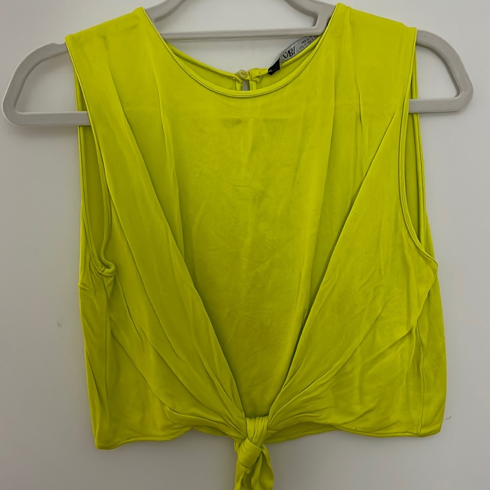 Neon yellow crop top